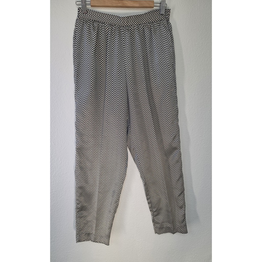 Gregge Petite Pants Size 8 Black White Polka Dot Straight Trousers Slacks VTG